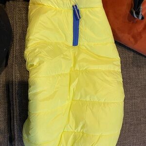 Target Yellow Dog Jacket with Blue Zipper, Medium
